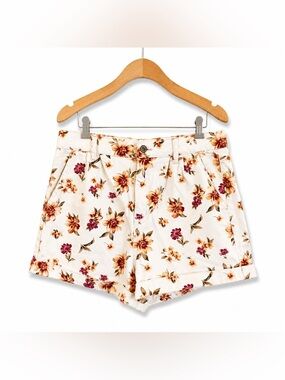 AMERICAN EAGLE Floral Mom Denim Shorts High Rise Cuffed Cottagecore Boho